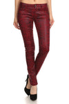 Low Rise Metallic Print Skinny jeans Pants - Xtreme Shopper