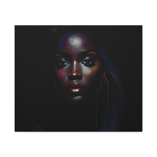 The Look Black Woman Abstract Artwork Canvas Wall Print