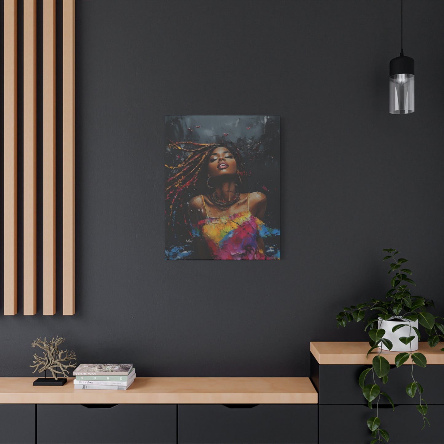 Euphoria Afrocentric Black Woman Abstract Art Canvas Wall Print