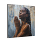 Naturally Peaceful Afrocentric Black Woman Art Canvas Wall Print
