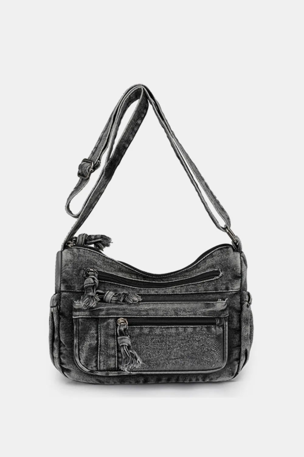 Trendy Adjustable Strap Denim Crossbody Bag