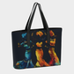 The Dancers Black Woman Art Vegan Leather Tote Bag