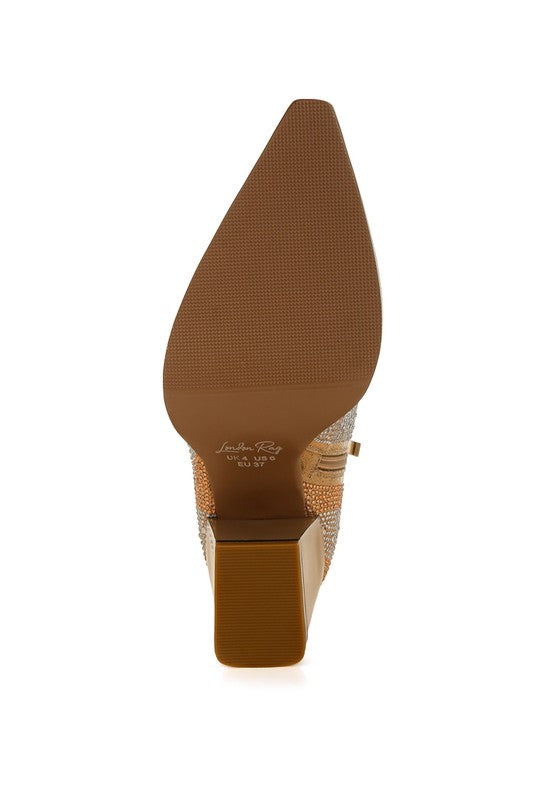 Mugler Rhinestones Embellished Western Ankle Boots - Xtreme Shopper