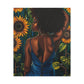 In The Garden Afrocentric Black Woman Art Canvas Wall Print