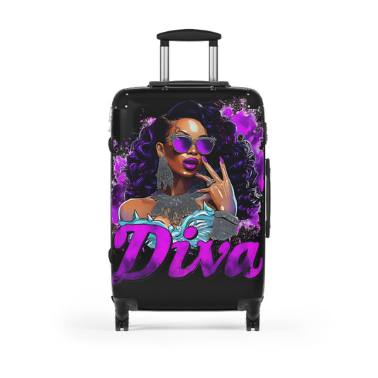 Diva Black Woman Art Hardshell Hardside Lockable Spinner Suitcase