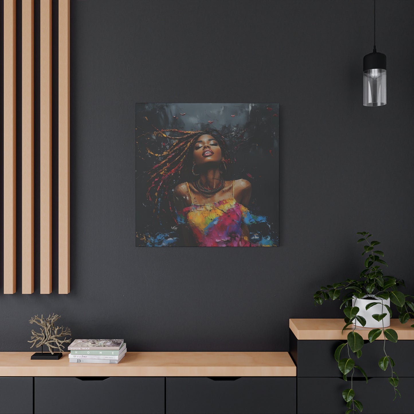Euphoria Afrocentric Black Woman Abstract Art Canvas Wall Print - Xtreme Shopper