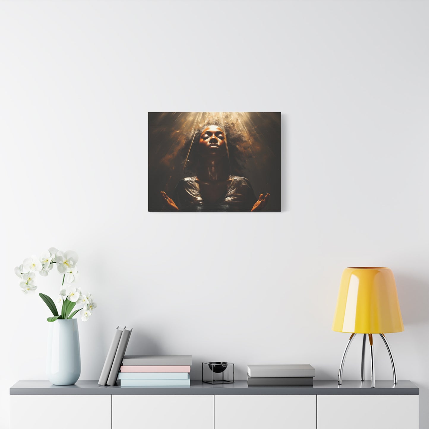 Give Me Strength Afrocentric Black Woman Inspirational Spiritual Art Canvas Wall Print