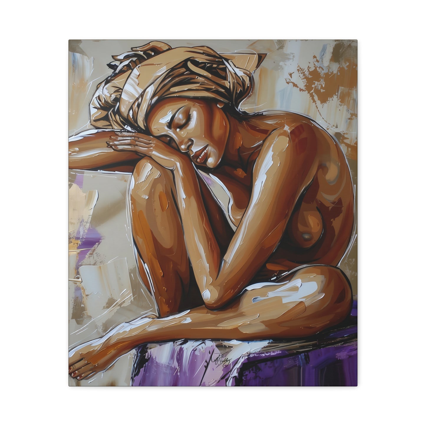 Home Alone Black Woman Art Canvas Wall Print