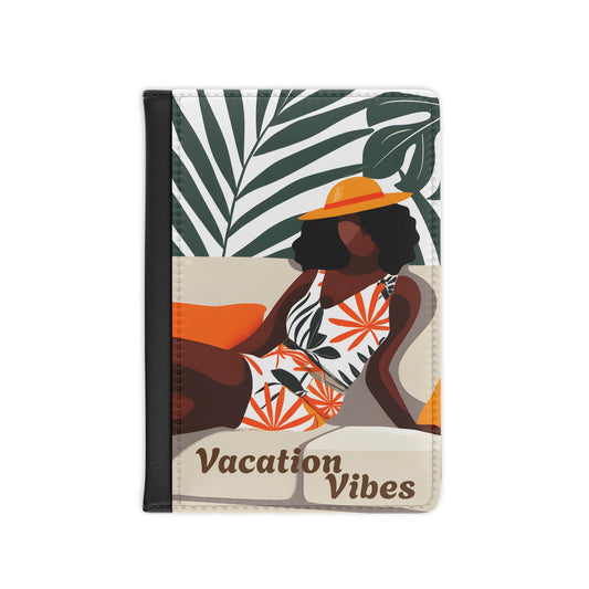 Relaxing In Abstract Vegan Leather Black Art RFID Blocking Passport Cover