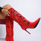 Sitarah Sequin Embellished Stiletto Long Boots - Xtreme Shopper