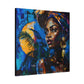 Vacation Vibes Afrocentric Black Woman Abstract Art Canvas Wall Print