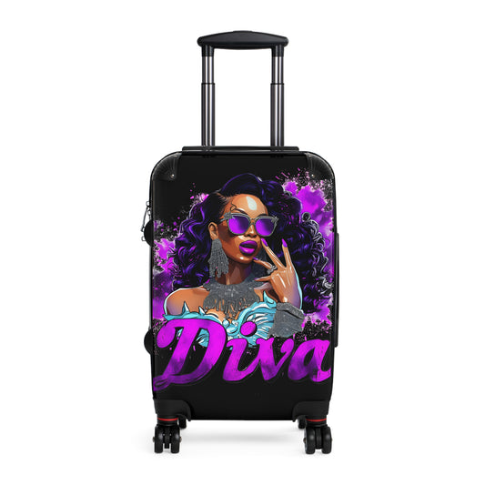 Diva Black Woman Art Hardshell Hardside Lockable Spinner Suitcase