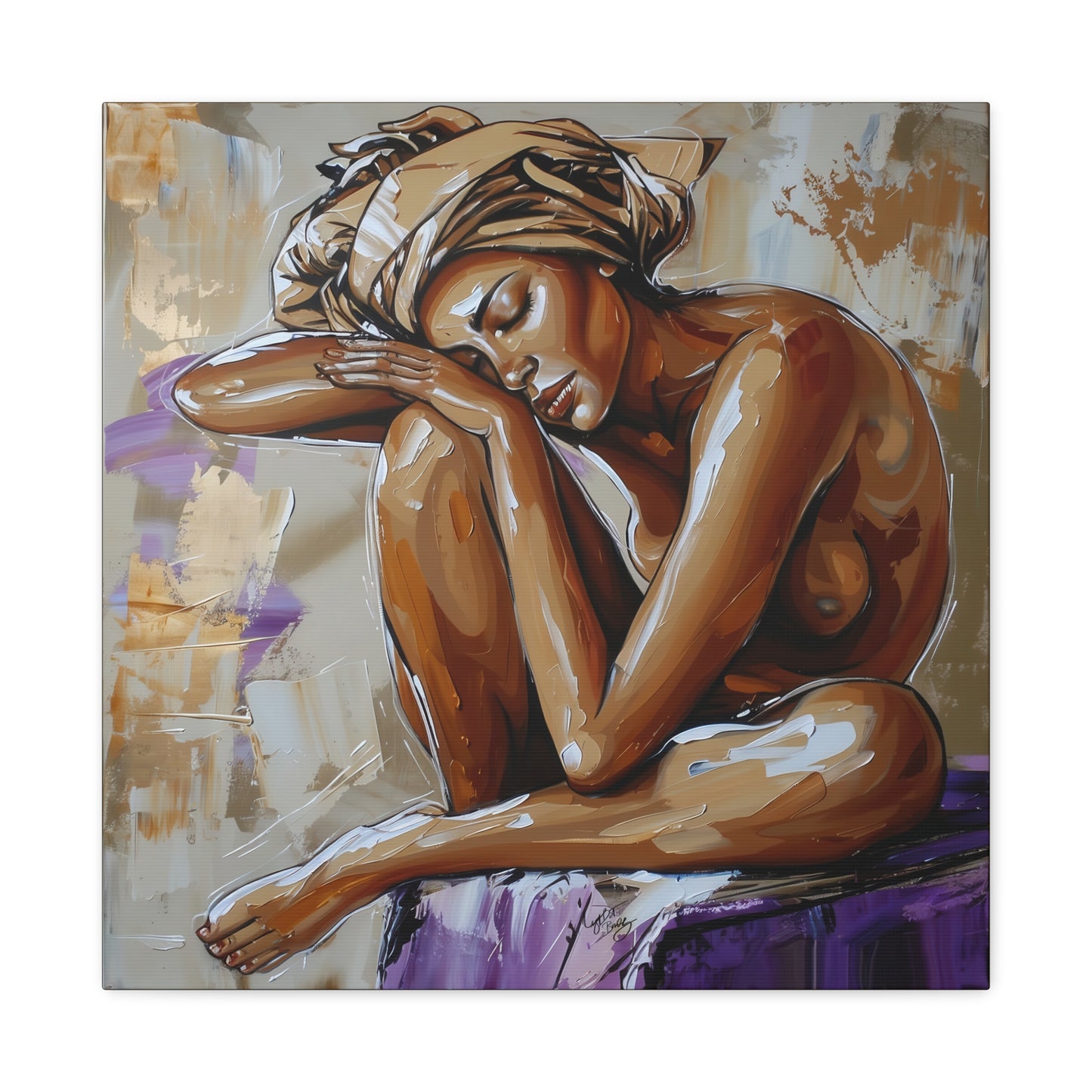 Home Alone Black Woman Art Canvas Wall Print