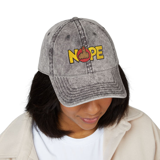 Nope Not Today Statement Vintage Distressed Embroidered Hat