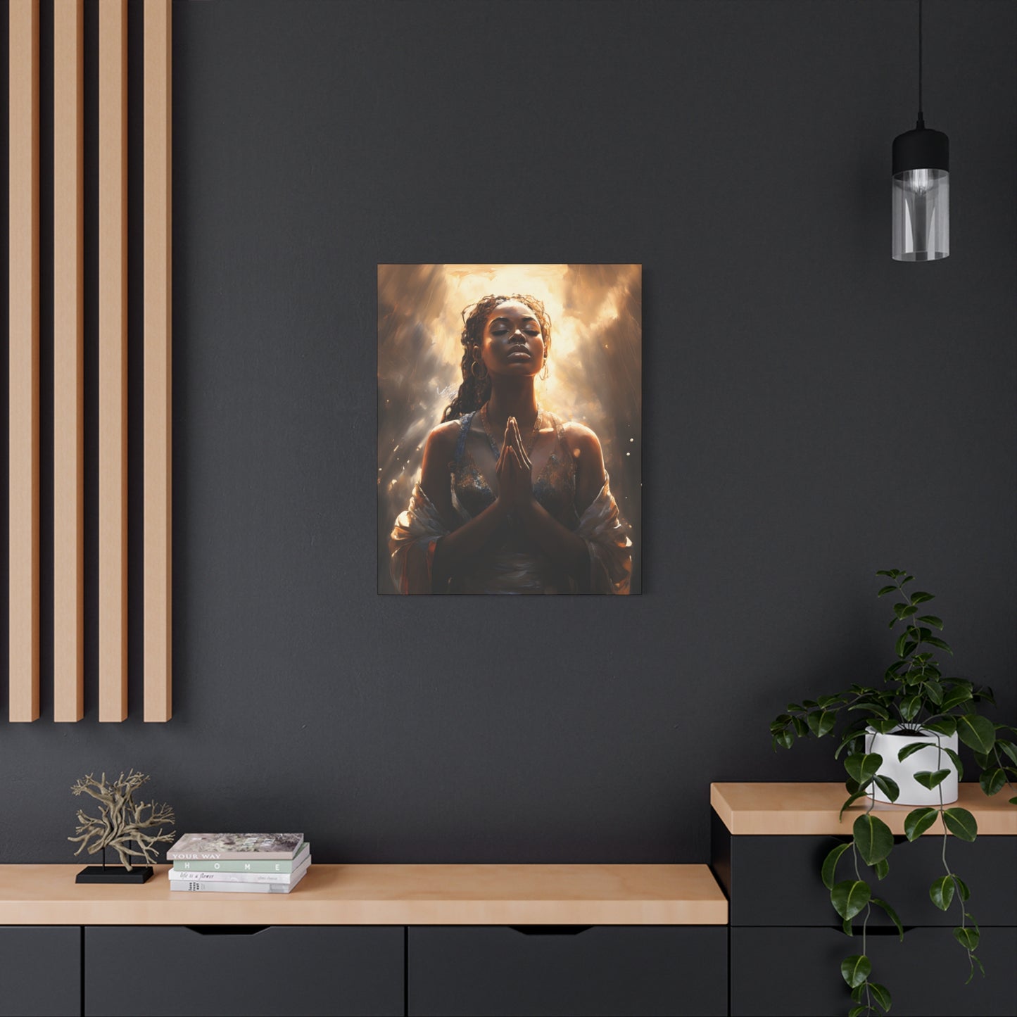 Please Listen To My Prayers Afrocentric Black Inspirational Spiritual Art Canvas Wall Print - Xtreme Shopper