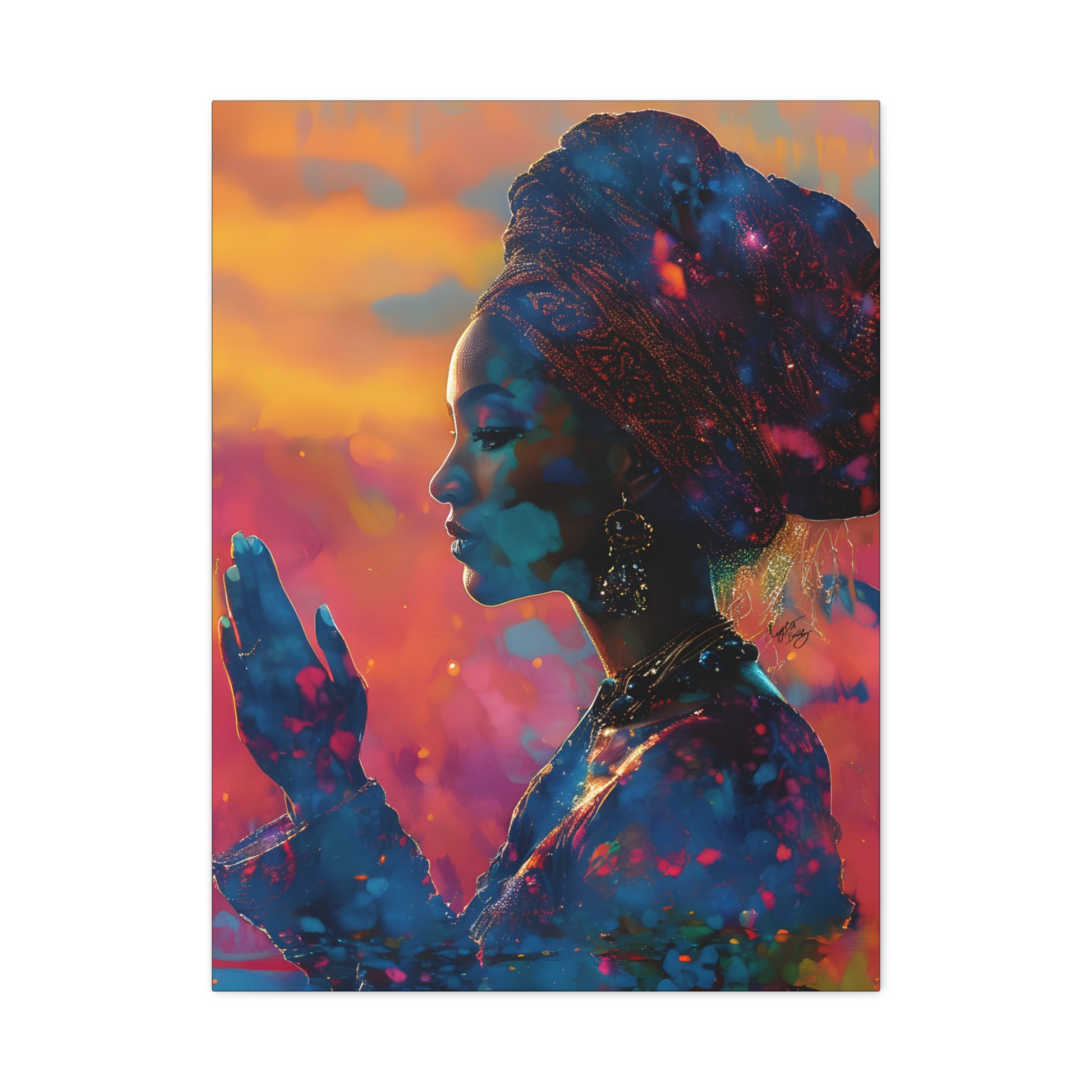 Manifest It Afrocentric Black Woman Art Canvas Wall Print - Xtreme Shopper