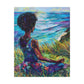 There's Peace By The Sea Afrocentric Black Woman Art Canvas Wall Print