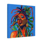 I'm Feeling It Afrocentric Black Woman Abstract Art Canvas Wall Print