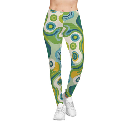 Psychedelic Swirl Printed Yoga Pants Leggings