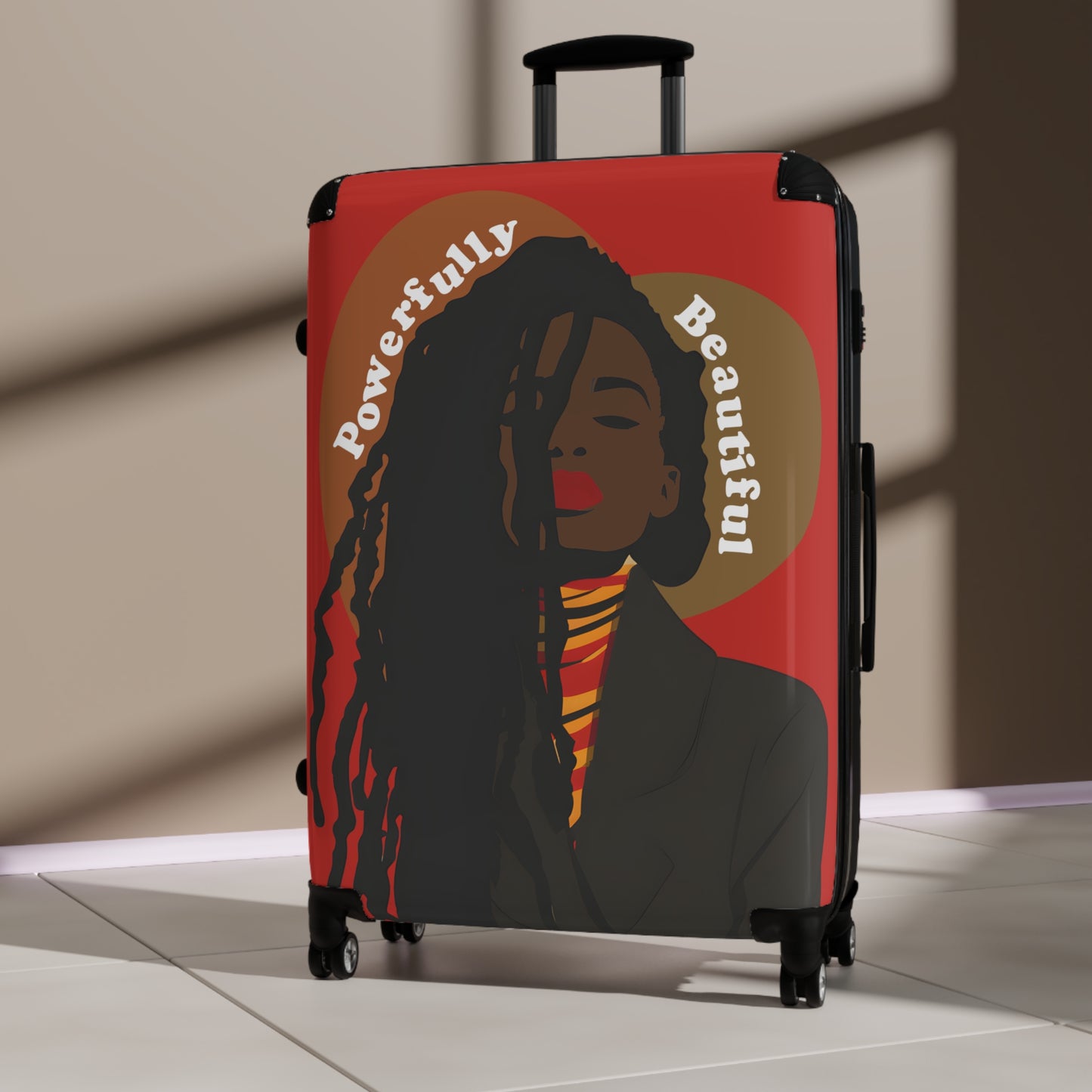 Powerfully Beautiful Black Woman Art Hardshell Hardside Lockable Spinner Suitcase