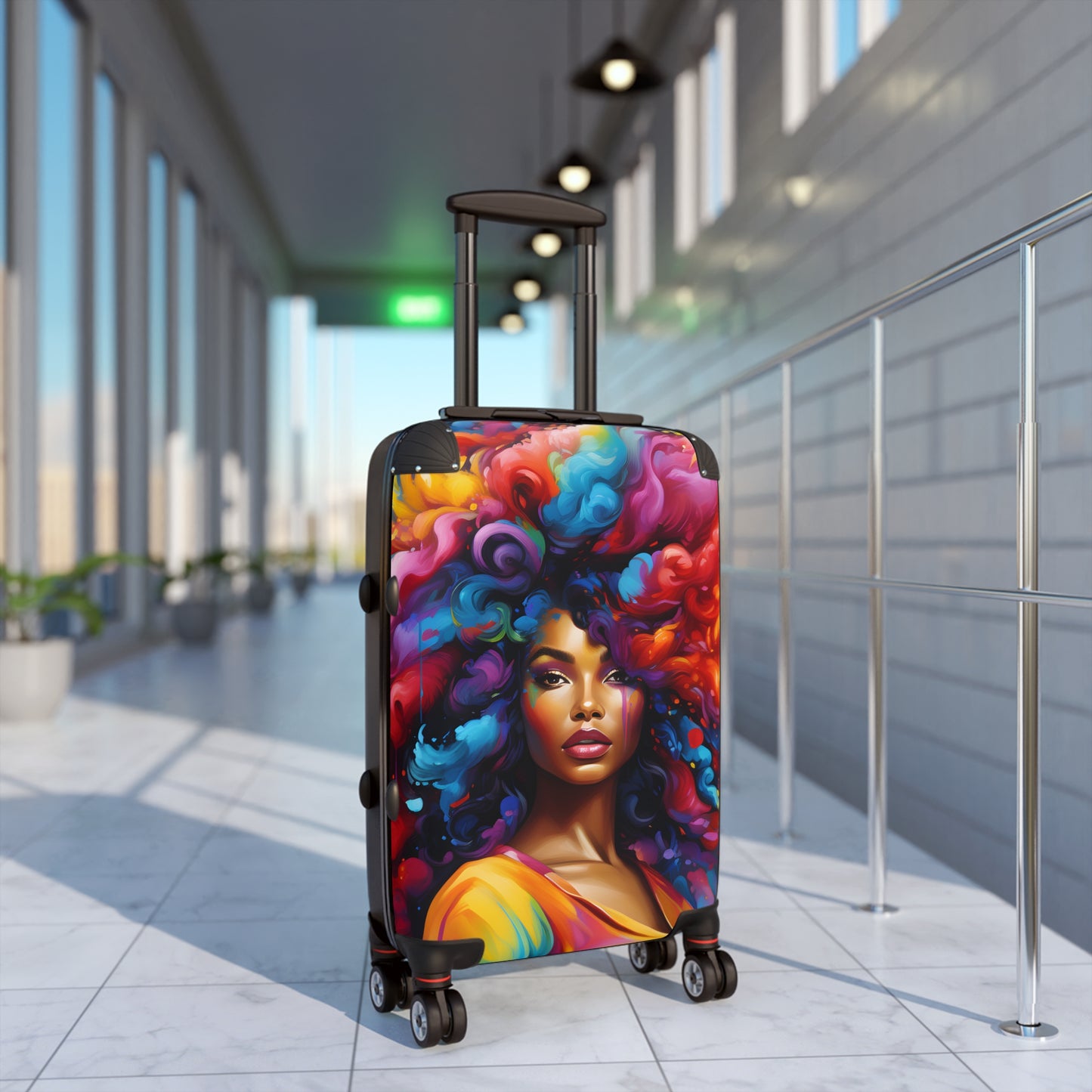 In Every Color I'm Beautiful Black Woman Art Hardshell Hardside Lockable Spinner Suitcase
