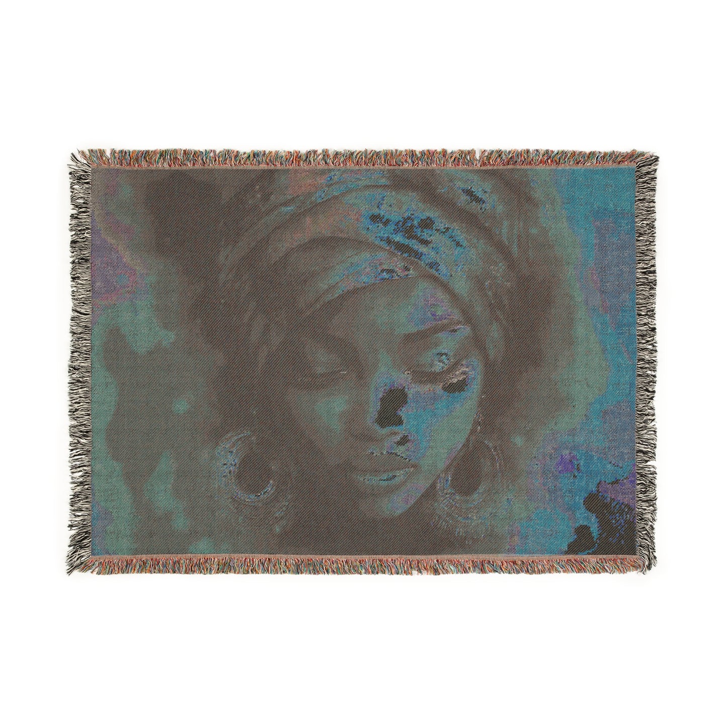 As I Emerge Black Woman Art Woven Throw Blanket