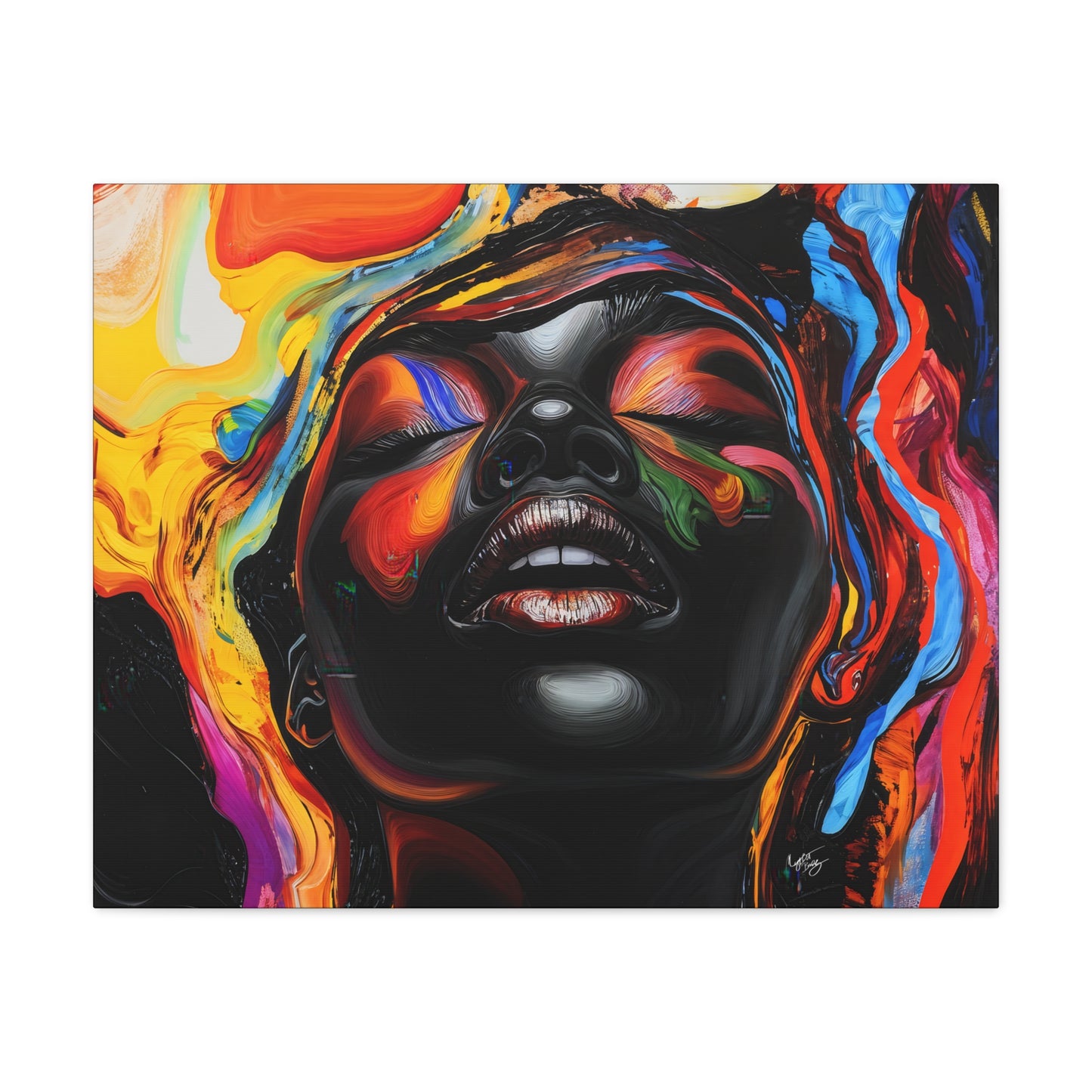 Yes Afrocentric Black Woman Art Canvas Wall Print