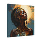 Worship The Sun Afrocentric Black Woman Art Canvas Wall Print