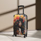 Universe Of Flowers Black Art Hardshell Hardside Lockable Spinner Suitcase Luggage