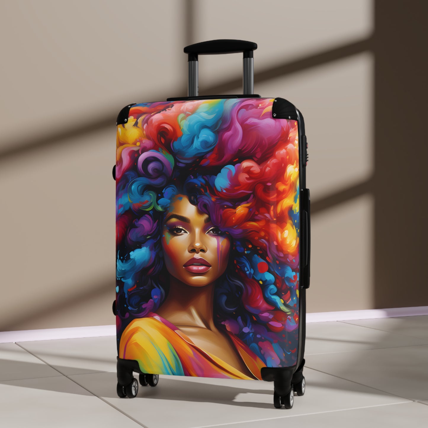 In Every Color I'm Beautiful Black Woman Art Hardshell Hardside Lockable Spinner Suitcase