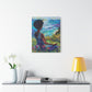 There's Peace By The Sea Afrocentric Black Woman Art Canvas Wall Print