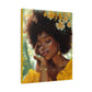 At Peace In The Garden Afrocentric Black Woman Art Canvas Wall Print