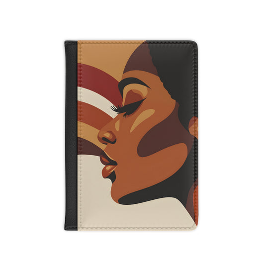 Shades of Peace Vegan Leather Black Art RFID Blocking Passport Cover