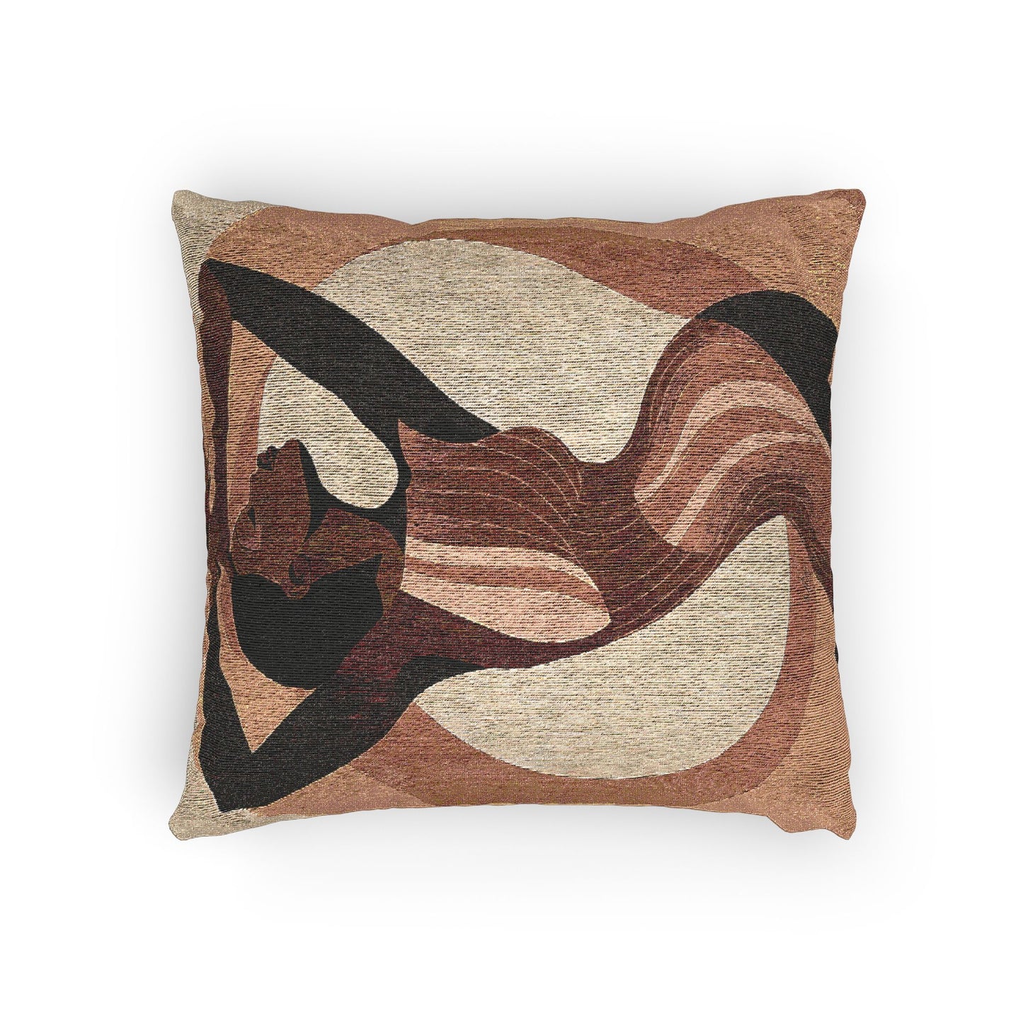 Retro Feelings Black Women Woven Pillow