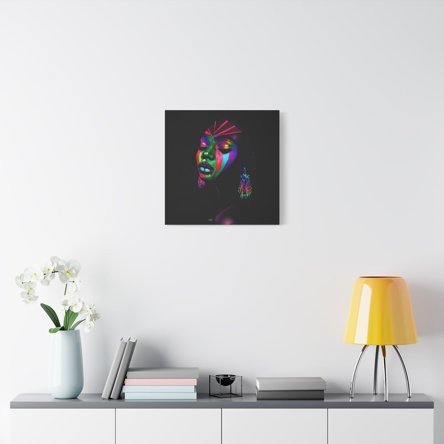 Original Makeup Black Woman Art Canvas Wall Print