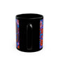 Colorful Daises Afrocentric Black Woman Abstract Art 11oz Black Coffee Mug