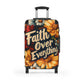 Faith Over Everything Spiritual Floral Art Hardshell Hardside Lockable Spinner Suitcase Luggage