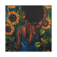 In The Garden Afrocentric Black Woman Art Canvas Wall Print