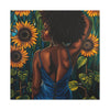 In The Garden Afrocentric Black Woman Art Canvas Wall Print