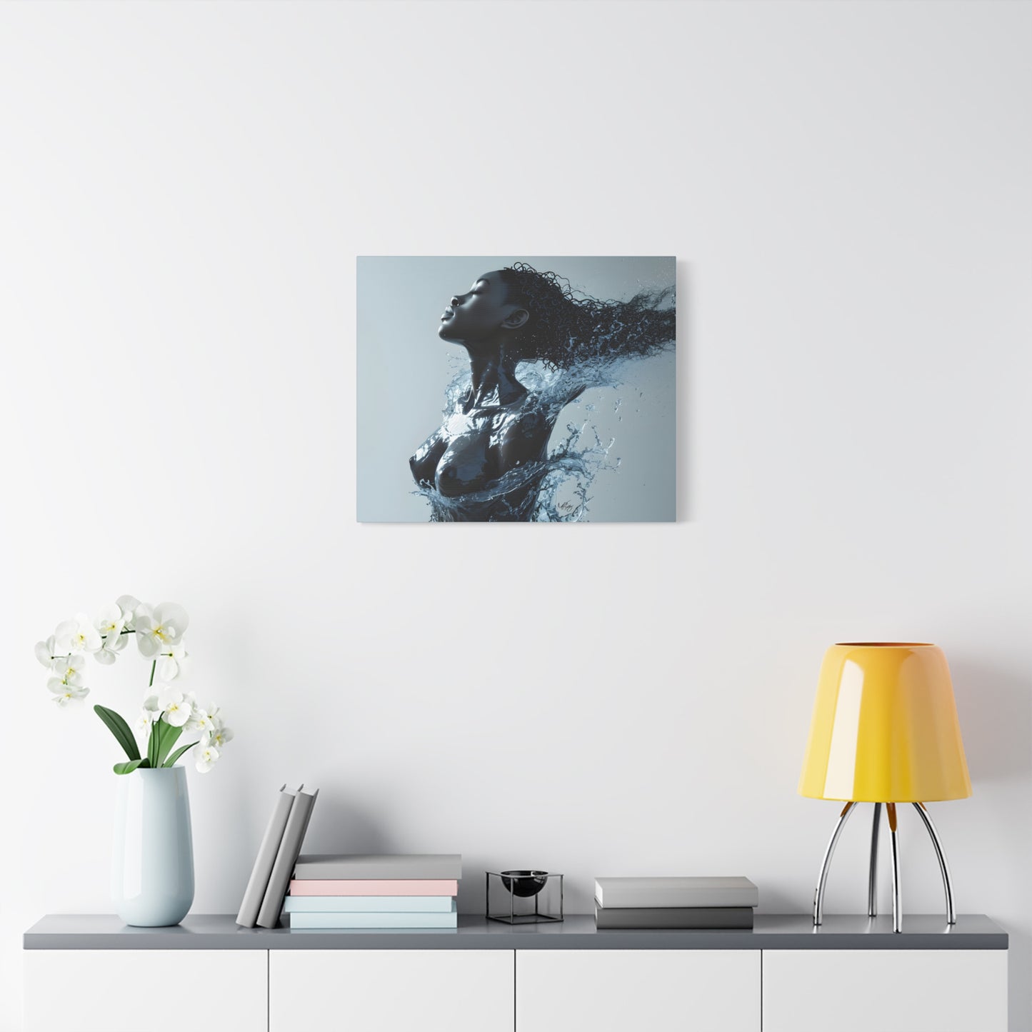 Moisturized and Unbothered Afrocentric Black Woman Art Canvas Wall Print