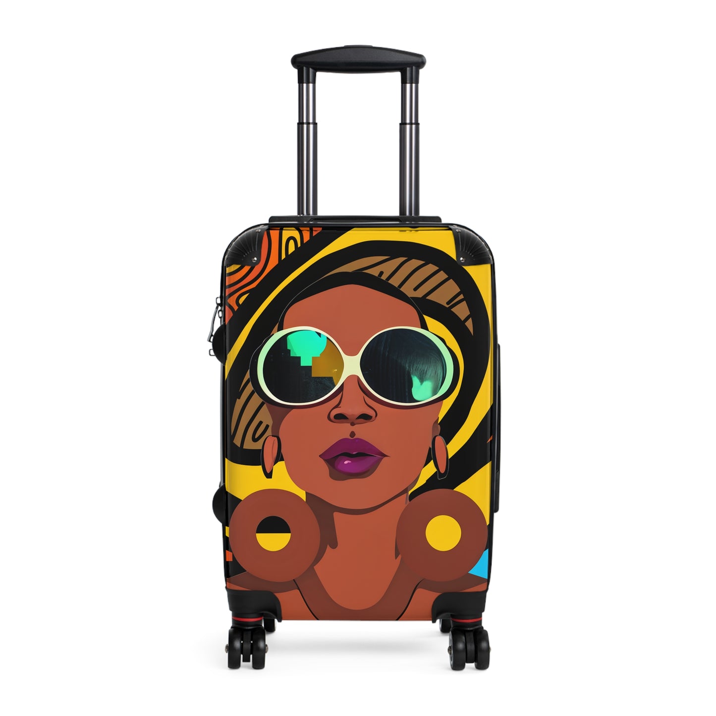Vacation Vibes Black Woman Art Hardshell Hardside Lockable Spinner Suitcase
