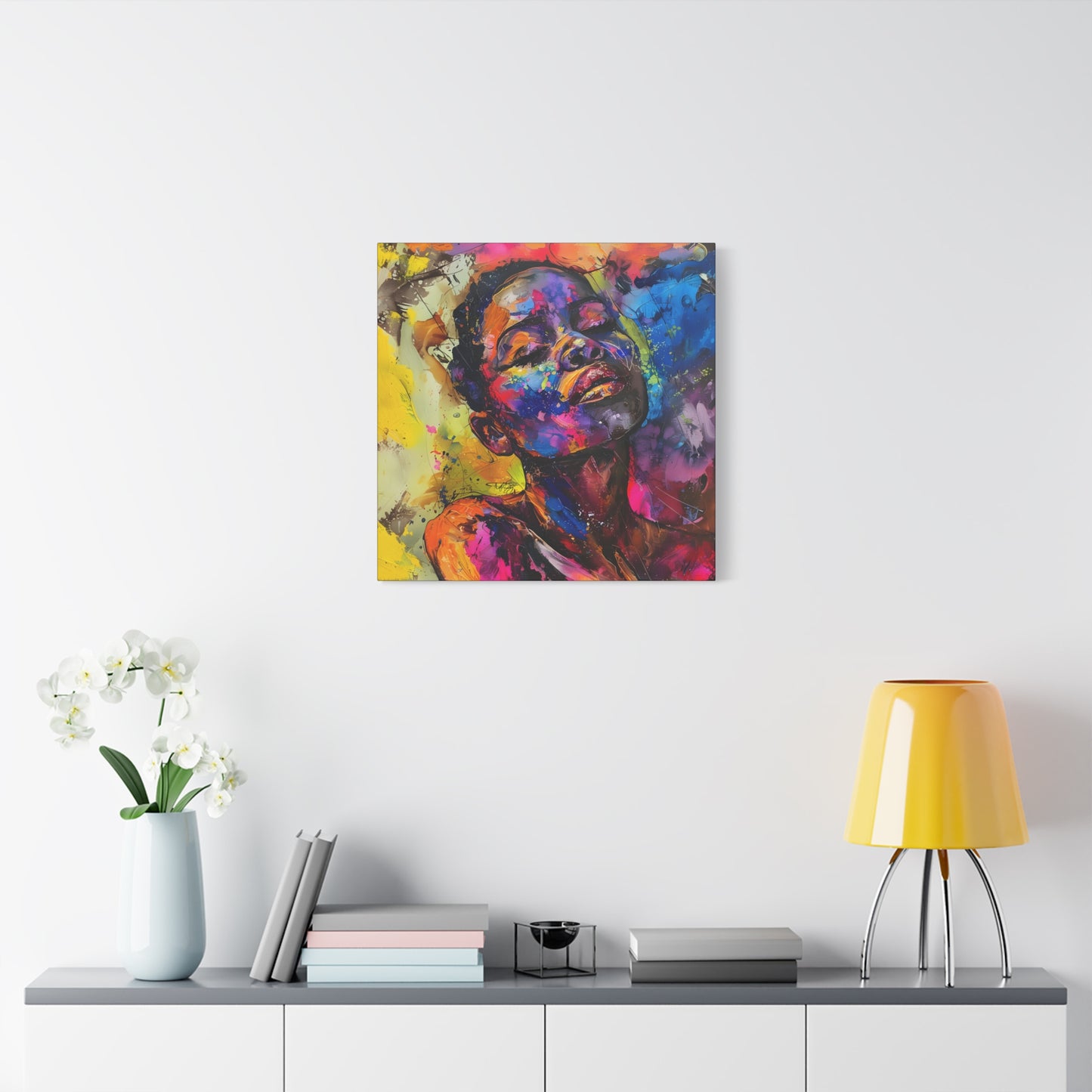 Beautiful and At Peace Afrocentric Black Woman Art Canvas