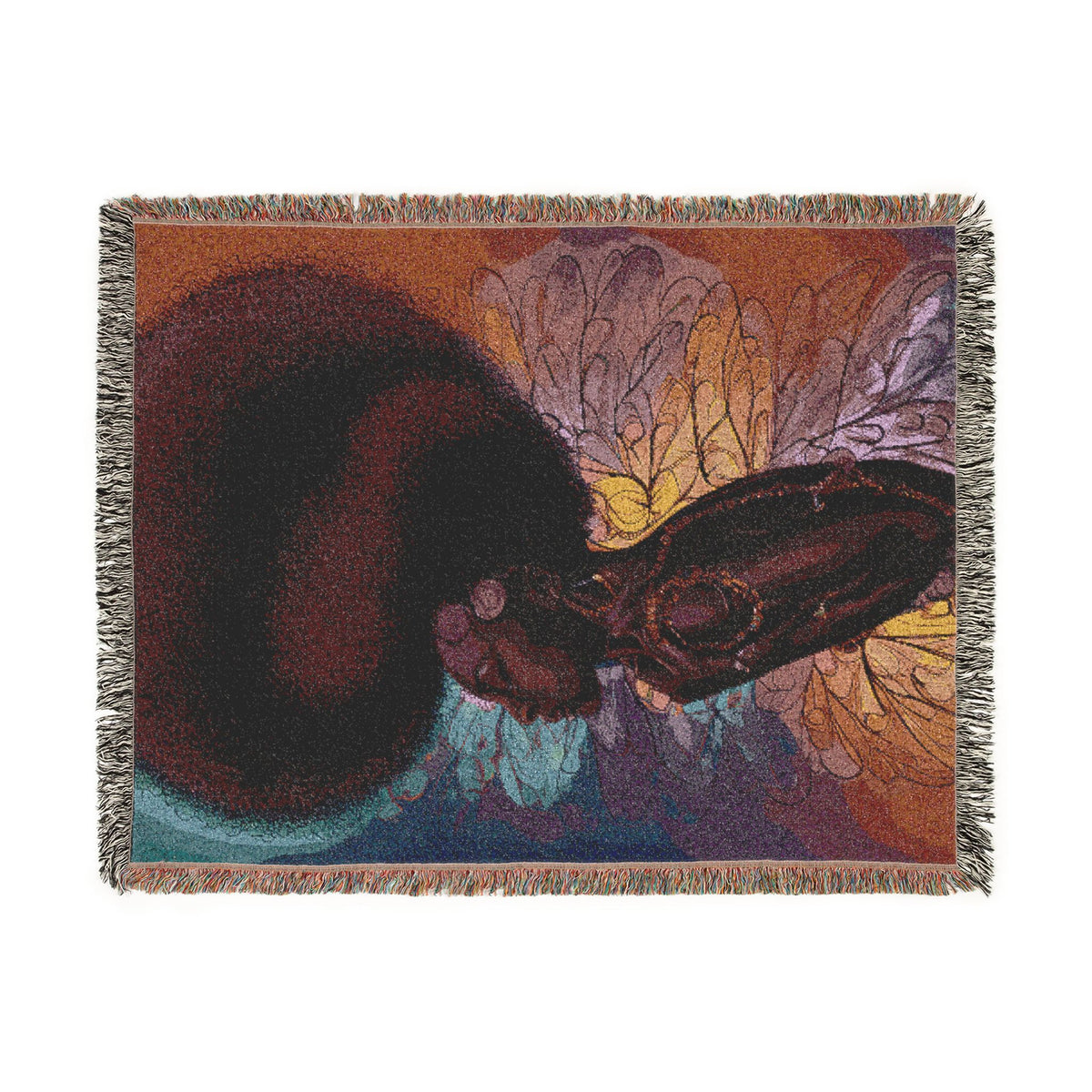 Afro Angel Woven Throw Blanket