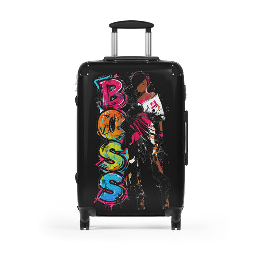 Boss Chick Black Woman Art Hardshell Hardside Lockable Spinner Suitcase Luggage