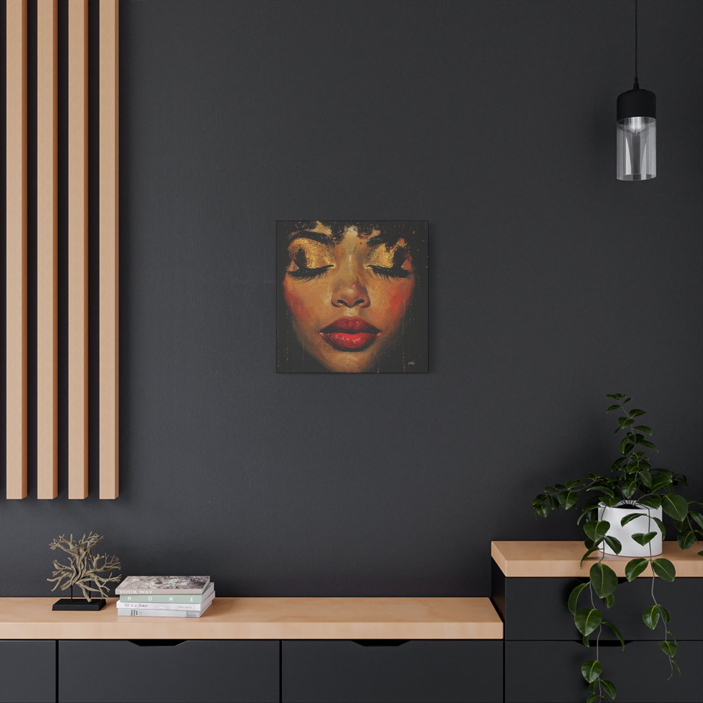 Just Meditate On It Black Woman Art Canvas Wall Print