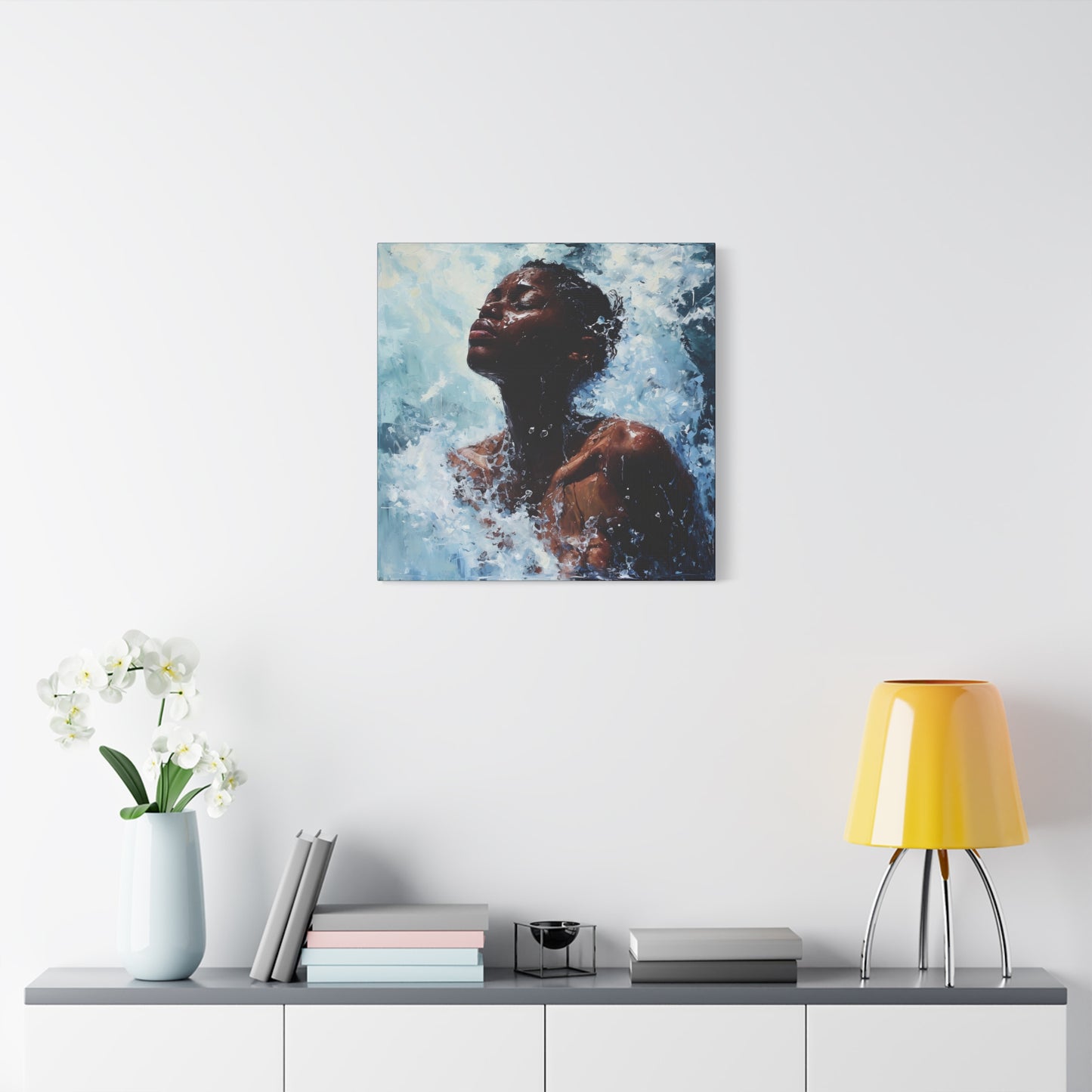 Refreshed Afrocentric Black Woman Art Canvas Wall Print
