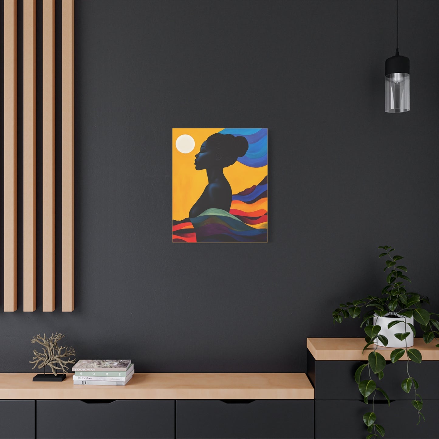Serenity In Full Color Black Woman Art Canvas Wall Print