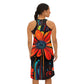 The Daisy Vibrant Abstract Floral Print Comfort Stretch Racerback Dress