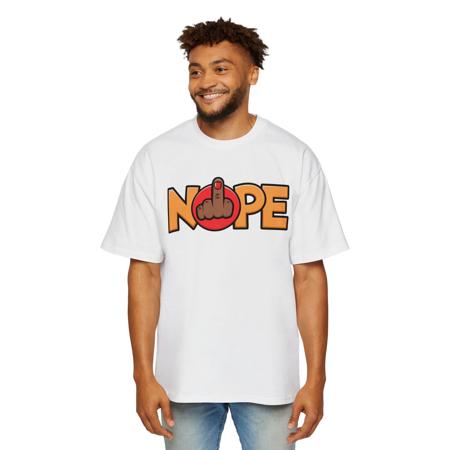 Nope Not Today Streetwear Statement Unisex Heavyweight Cotton Oversized T-Shirt