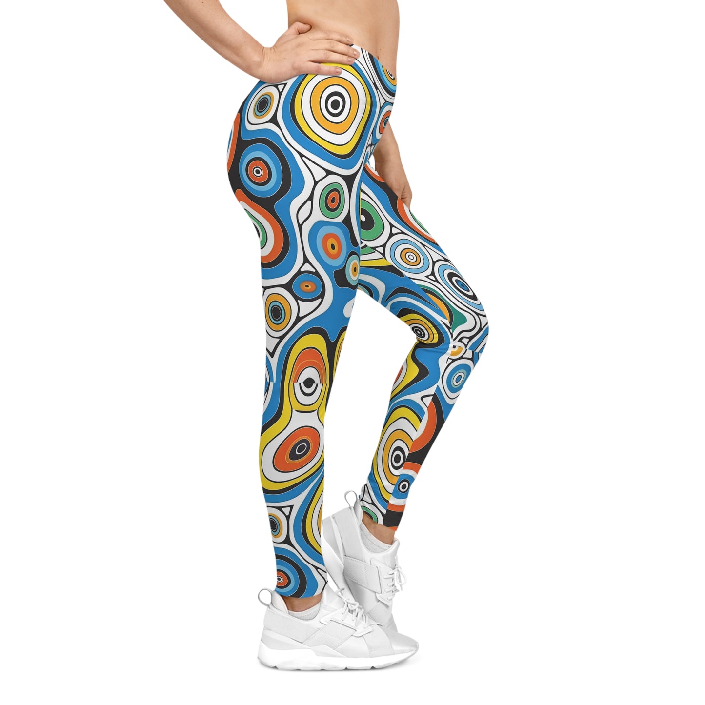 Multicolor Psychedelic Swirl Printed Yoga Pants Leggings